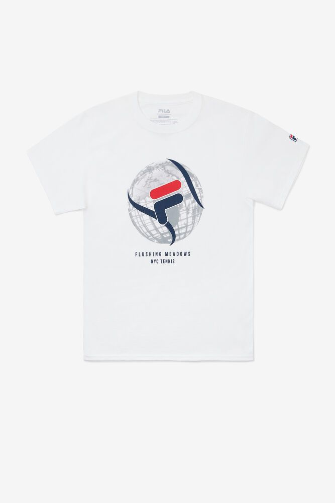 Fila T-Shirt Mens White - Nyc Globe - Philippines 0619382-MD